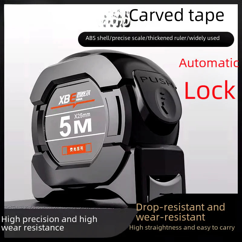 High-Precision Self-Locking Fluorescent Tape Measure