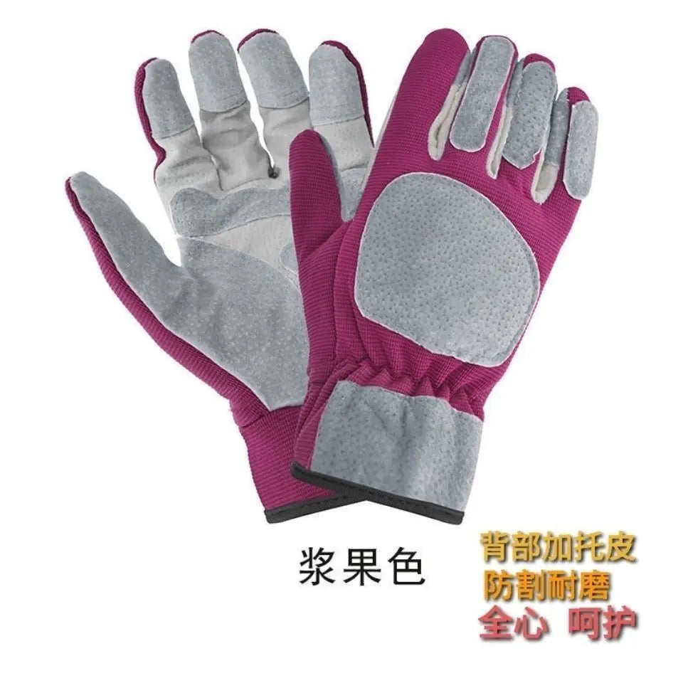 Breathable Soft Pigskin Work Gloves for Gardening