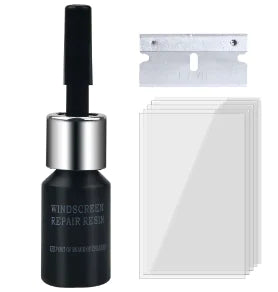 Windshield Repair Tool and Crack Repair Fluid (One Piece)